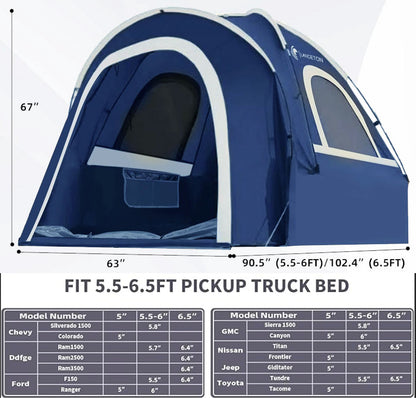 Lanceton Pickup Truck Tent for 5.5-6.5 ft Beds