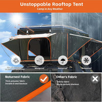 Naturnest Rooftop Tent Hard Shell, Great View and Ventilation Tent for 2 Person Camping, Waterproof Uv-Resistant Blackout Privacy 4 Season Tent for Truck, Jeep, SUV, Van, Trailer - Orion 1