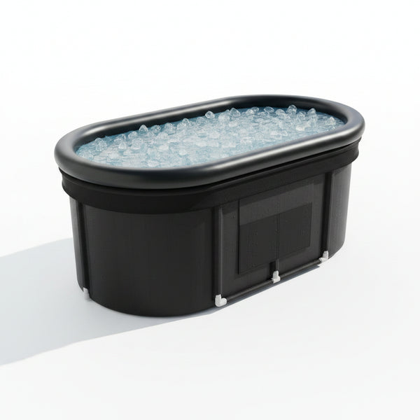110-Gallon Oval Ice Bath Tub with Storage Bag, Multi-Layered Portable Cold Plunge Tub with Cover, Drop-In Bathtub Foldable for Athletes, Home Gym, Outdoor Use