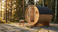 Outdoor Traditional Barrel Sauna | 4-6 Person Wood Sauna, Steam and Wet Sauna with 220V with 6KW Electric Heater, Sauna Stone — Lifestyle